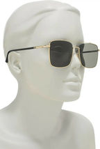  GUCCI GG0610SK 001 Gold/Black/Grey 56mm Navigator Square Sunglasses - £280.32 GBP