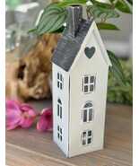 Tall White Metal Lantern House - $32.95