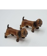 Pair of Small Dachshund Plastic Dog Figurine - £11.65 GBP