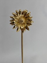 Vintage Gold Tone Sunflower Stickpin Brooch Hat Lapel Hatpin Pin - £12.79 GBP