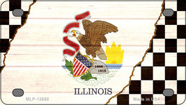 Illinois Racing Flag Novelty Mini Metal License Plate Tag - £11.76 GBP
