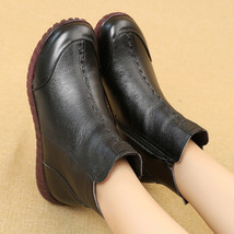 Winter Woman Genuine Leather Ankle Boots Female Casual Shoes Women Flat Warm Sno - £56.32 GBP