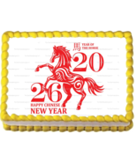 Chinese New Year of Horse 2026 Image Edible Cake Cupcake Topper Frosting... - $16.14+
