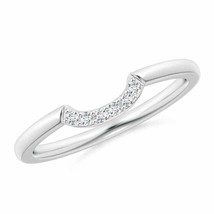 ANGARA 1.3mm Natural Prong-Set Diamond Comfort Fit Curved Wedding Band in Silver - £181.92 GBP+