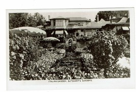 Vtg Italian Garden Butchart&#39;s Gardens Canada Miniature RPPC photo postcard PC46m - £7.09 GBP