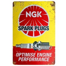 NGK Spark Plugs Novelty Metal Sign 8&quot; x 12&quot; Wall Art - £7.01 GBP