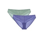Adored by Adore Me 2 Pack Lace Jenny Bikini Panty Size Small Blue Green - $5.88