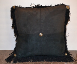 Daniel Stuart Studio Microfiber Fringed Western Pillow - Two Tone Black ... - £115.90 GBP