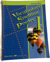 A Beka Vocabulary Spelling Poetry I Teacher Key 4th Edition Homeschool Textbook - £7.50 GBP