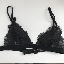 Victorias Secret Bra XS Black Triangle Chantilly Lace Mesh Sheer Lined - $19.29
