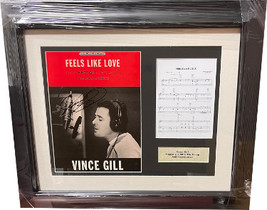Vince Gill signed 2000 Feels Like Love Sheet Music/Lyrics Premium Custom Framing - £140.76 GBP