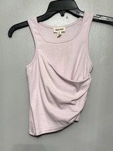 Open Edit Women&#39;s Pink Crop Ruched Side Asymmetrical Hem Sleeveless XS NWOT - £10.46 GBP