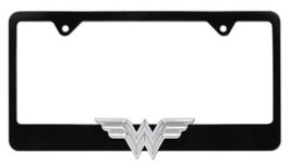 Wonder Woman Chrome Emblem Logo 3D Black License Plate Frame Made In Usa - $49.99