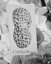 Jimmy Carter supporter holds peanut sign at 1976 Democrat Convention Pho... - $8.81+