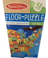 USA United States Map Floor Kids Puzzle Teaches Geography Shapes Melissa... - $20.30 CAD