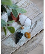 Bird&#39;s Eye Rhyolite Pendulum with Agate by Designs by Imogen ~ Protectio... - $58.98 CAD