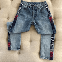 Levi’s Made and Crafted 501 High Rise Skinny Embroidered Jeans 24 - $90.00