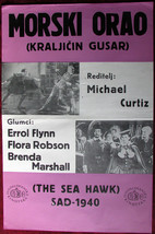 1940 Original Movie Poster Sea Hawk Michael Curtiz Errol Flynn Action USA YU - £62.59 GBP