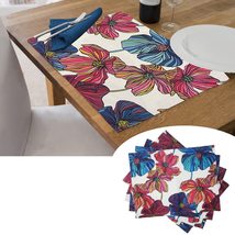 KOVOT Floral Placemat Set of 8 for Indoor or Outdoor Dining | Summer Spring Fall - £20.43 GBP