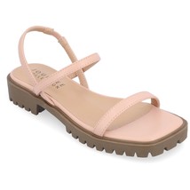 Journee Collection Women Nylah Slingback Lug Sole Sandals Size US 6.5M Rose Pink - £25.22 GBP