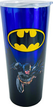 Batman 18761 Stainless Steel Tumber Travel Lidded Cup 22 oz 6&quot; H Blue - £20.24 GBP