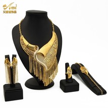 Indian 24K Gold Plated Jewelery Set For Women Dubai Bridesmaid Wedding Brazilian - £39.14 GBP