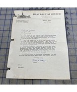 Vintage Letter First Baptist Church Arthur B Rutledge Marshall Texas 1952 - $27.40 CAD