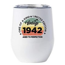 Vintage 1942 Limited Edition Wine Tumbler 12oz With Lid Gift 80th Happy Birthday - £18.16 GBP