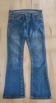 Women Boot Cut Blue Jeans Size 7/8 Black Rue 21 Slim Dark Wash Flap Pockets - £12.39 GBP