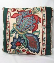 Waverly Town Hall Greenfield Jacobean Floral 16-inch Square Pillow(s) - £18.88 GBP