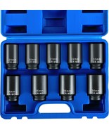 9PCS Metric Axle Nut Socket Set, 1/2&quot; Drive Deep Spindle Axle Nut Impact... - $70.22