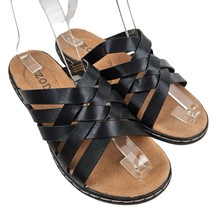 Izod Shoes Womens 6M Black Strappy Slip On Sandals Slaight Casual Comfort - £14.99 GBP