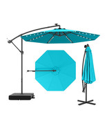 10 Ft Patio Umbrella Offset Cantilever Umbrella with 40 Solar Powered Li... - €143,46 EUR