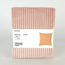 Ikea ASVEIG Pillow Cushion Cover 20&quot; x 20&quot; Corduroy Velvet Cotton Pink New - £15.72 GBP