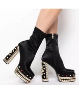 AZALEA WANG SPOLIGHT JUNKIE CHUNKY BOOTIE  BLACK SZ 11 NEW - $332.28 CAD
