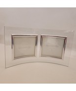 Clear Glass Curved Beveled Silver Accent Photo Picture Frame   - $11.99