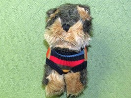 CHILDRENS PLACE YORKIE PLUSH DOG BLUE STRIPED SWEATER STUFFED ANIMAL PUP... - £8.46 GBP