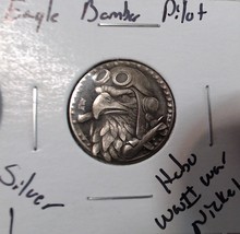 HOBO Bomber Pilot Eagle Made From A REAL WWII Silver War Nickel 35% SIGNED - €12,91 EUR