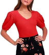 Free People Womens Blouse St. James Elegant Stylish Cosy Fit Red Size Xs - £38.33 GBP