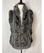 Fuda Faux Fur Gray Full Zip Lined Vest Collared Womens Size Small Sleeve... - £18.86 GBP