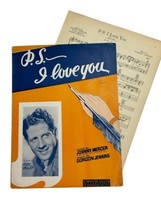 PS I Love You VTG 1934 Sheet Music Rudy Vallee  Johnny Mercer  Gordon Je... - $7.87