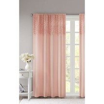 Girls kids window curtain ruffle pink peach 63&quot;L x 50&quot;W rod pocket princess room - £19.93 GBP