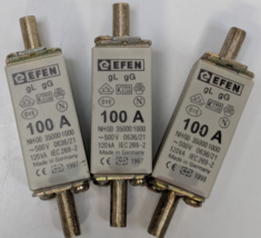 Lot of 3 - EFEN NH-00 100A | 500V Blade Fuse Links - $24.49