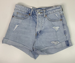 H&amp;M NWT women’s Size 4 high waist denim Jean Cuffed Shorts Q7 - £12.53 GBP