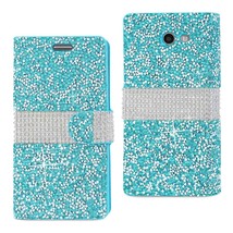 [Pack Of 2] Reiko Samsung Galaxy J3 Emerge Diamond Rhinestone Wallet Case In ... - £24.02 GBP