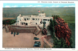 Cheyenne Lodge on the summit of CHEYENNE Mountain Colorado Postcard - £17.18 GBP