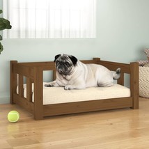 Dog Bed Honey Brown 65.5x50.5x28 cm Solid Wood Pine - £32.04 GBP