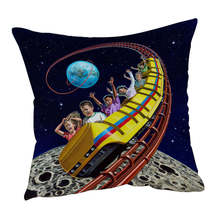 Cool Funny Kids Roller Coaster to the Moon Cushion Cover - €13,81 EUR