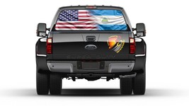 America and Nicaragua Flag  Rear Window Perforated  Graphic Decal Truck SUV - £40.40 GBP
