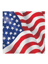 USA Flag Lunch Napkins 16 ct 4th July Stars Stripes - £2.91 GBP